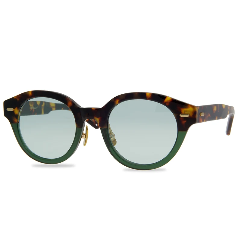 tortoise green Винтажная ручная оптическая круглая оправа Ретро ацетатная оправа для очков Солнцезащитные очки - Цвет оправы: tortoise green