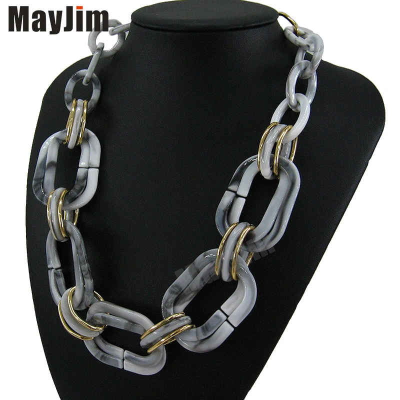 New Statement Aluminum Chain Natural pattern personalized Necklace Women bohemian Choker Necklaces& Pendants Vintage Fashion