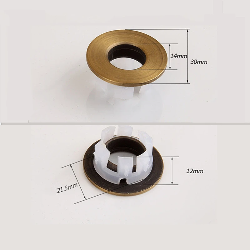 Bathroom Sink Round Hole Overflow Cover Basin Ceramic Pots Overflow Covers Kitchen Sink Bathroom Accessories Black/Gold/Silver