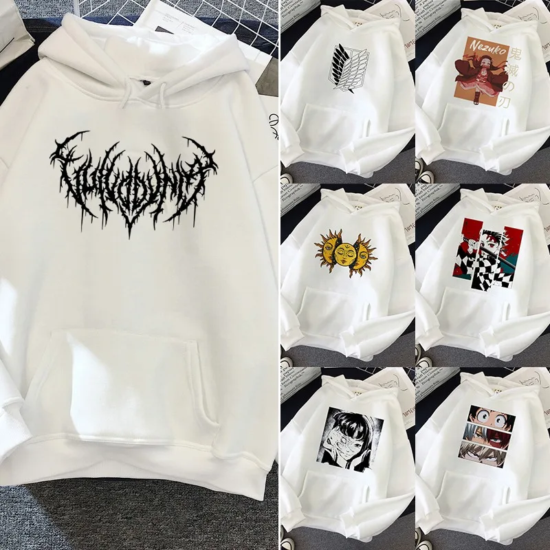 New Autumn Winter Streetwear Tops Hunter Print Hoodies Women Sweatshirts Kawaii Killua Zoldyck Anime Manga White | Женская одежда