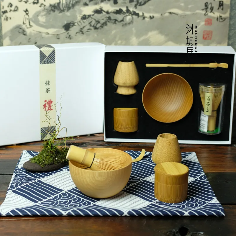 1--8pcs/set traditional matcha giftset bamboo matcha whisk scoop ceremic Matcha  Bowl Whisk Holder japanese tea sets - AliExpress