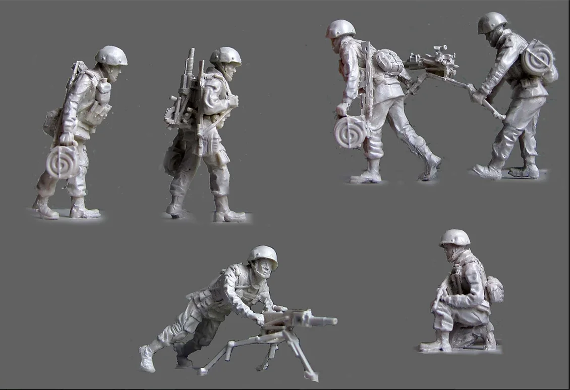 

1/72 Scale Unpainted Resin Figure AGS-17(AGL)with che team Model Kits Military New(6 pcs)