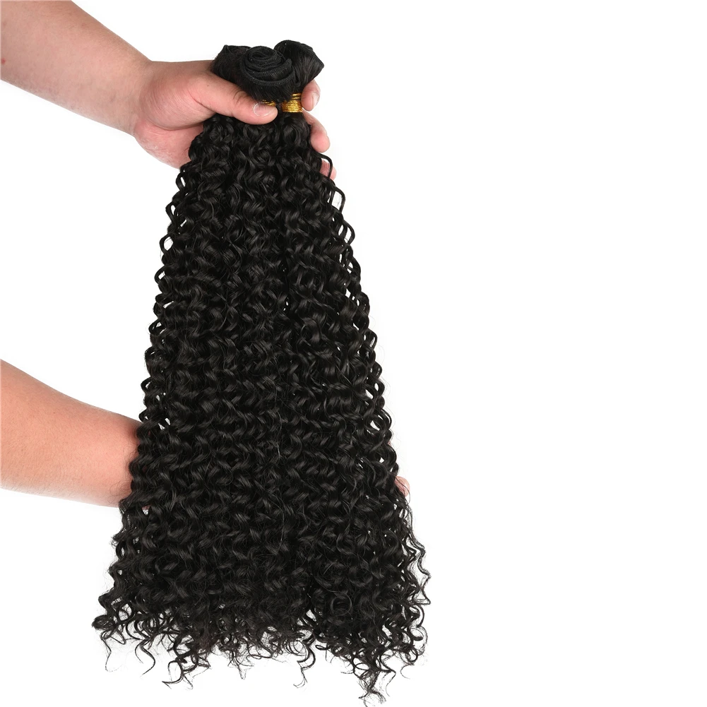 Cabelo-extensões de Fibra de Alta Yunrong Kinky Cabelo Encaracolado Tecelagem Sintético-pacotes 1 – 3 4 Pces Temperatura
