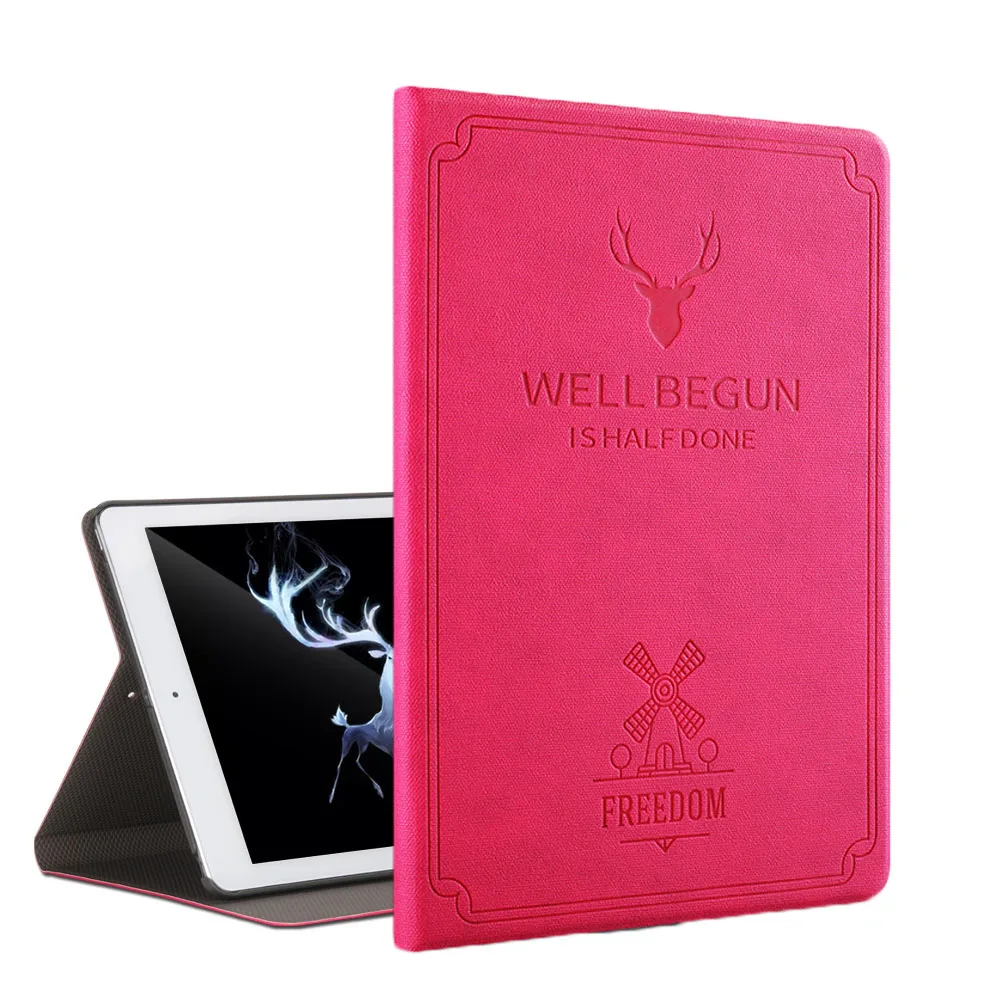 Чехол-книжка из искусственной кожи для iPad Pro 10,5, чехол с рисунком оленя для iPad Air 3 чехол - Цвет: Dark Pink