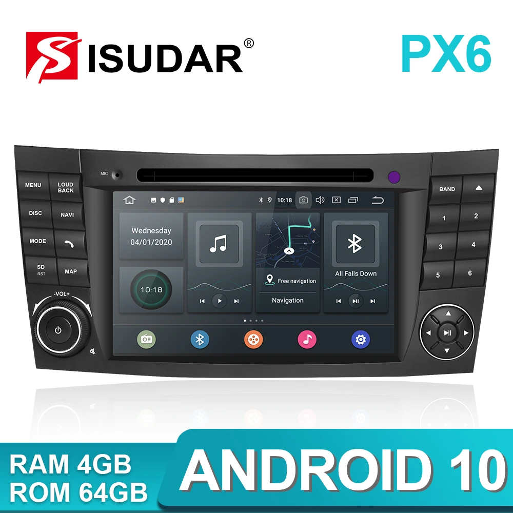 Isudar PX6 Android 10 два Din Автомобильный мультимедийный плеер для Mercedes/Benz/E