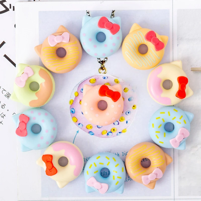 

6pcs/lot Creative Cat With Bow Donut Rubber Pencil Erasers School Prizes Kid Gifts