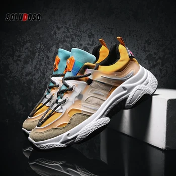 

2020 New Stylish Men's Vulcanize Shoes INS Clunky Sneakers Men Dad Shoes Height Platform Breathable Sports Jogging Walking Boys
