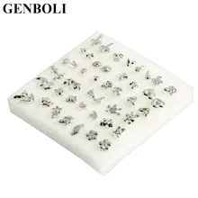 2 комплекта(48 пар в комплекте) милые серьги-гвоздики в виде сердечек и животных разных форм