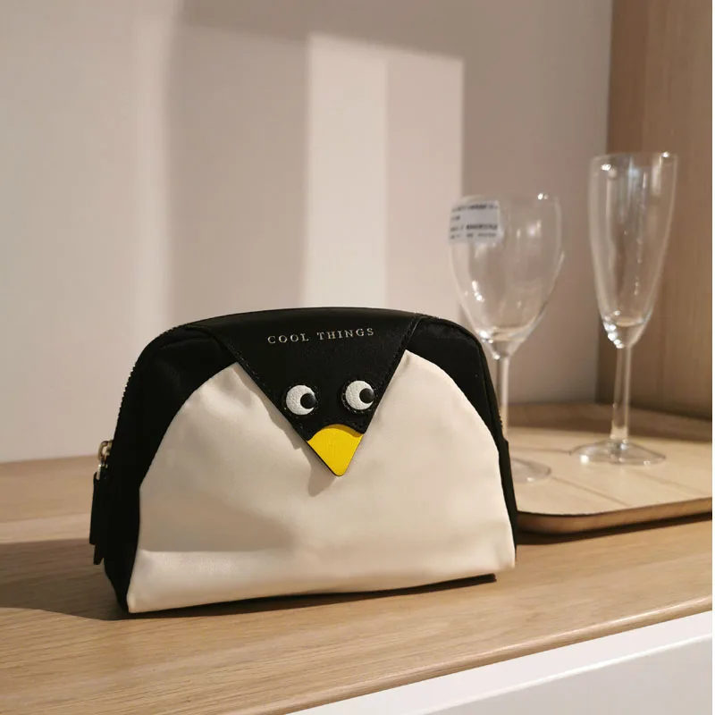Nylon Fabric Cute Penguin Makeup Bag Women Travel Storage Bag Toiletries Organize Cosmetic Bag Portable Storage Makeup Bag practice belt volleyball trainer fitness outdoor tools small nylon webbing portable