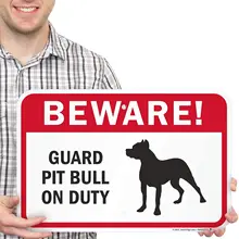 Beware Of Bull Terrier 8" x 12" Vintage Aluminum Retro Metal Sign VS083