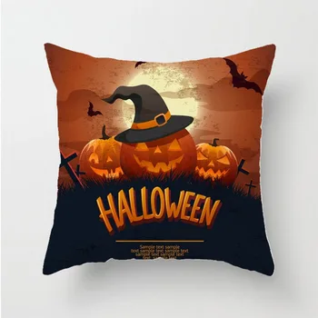 

Pumpkin pattern 3D printed One Piece Polyester Decorative Pillowcases Throw Pillow Cover Square Zipper Pillow cases style-3