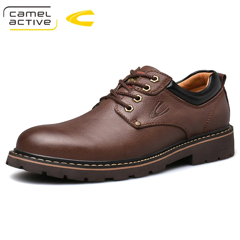 Camel/Новая английская обувь из натуральной кожи для активного отдыха мужская повседневная обувь на шнуровке прошитая вручную мужская обувь на толстой подошве мужская обувь