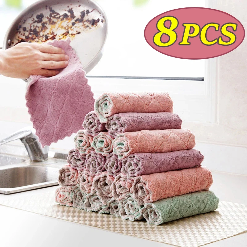 Dish Cloths & Kitchen Rags, 8pc