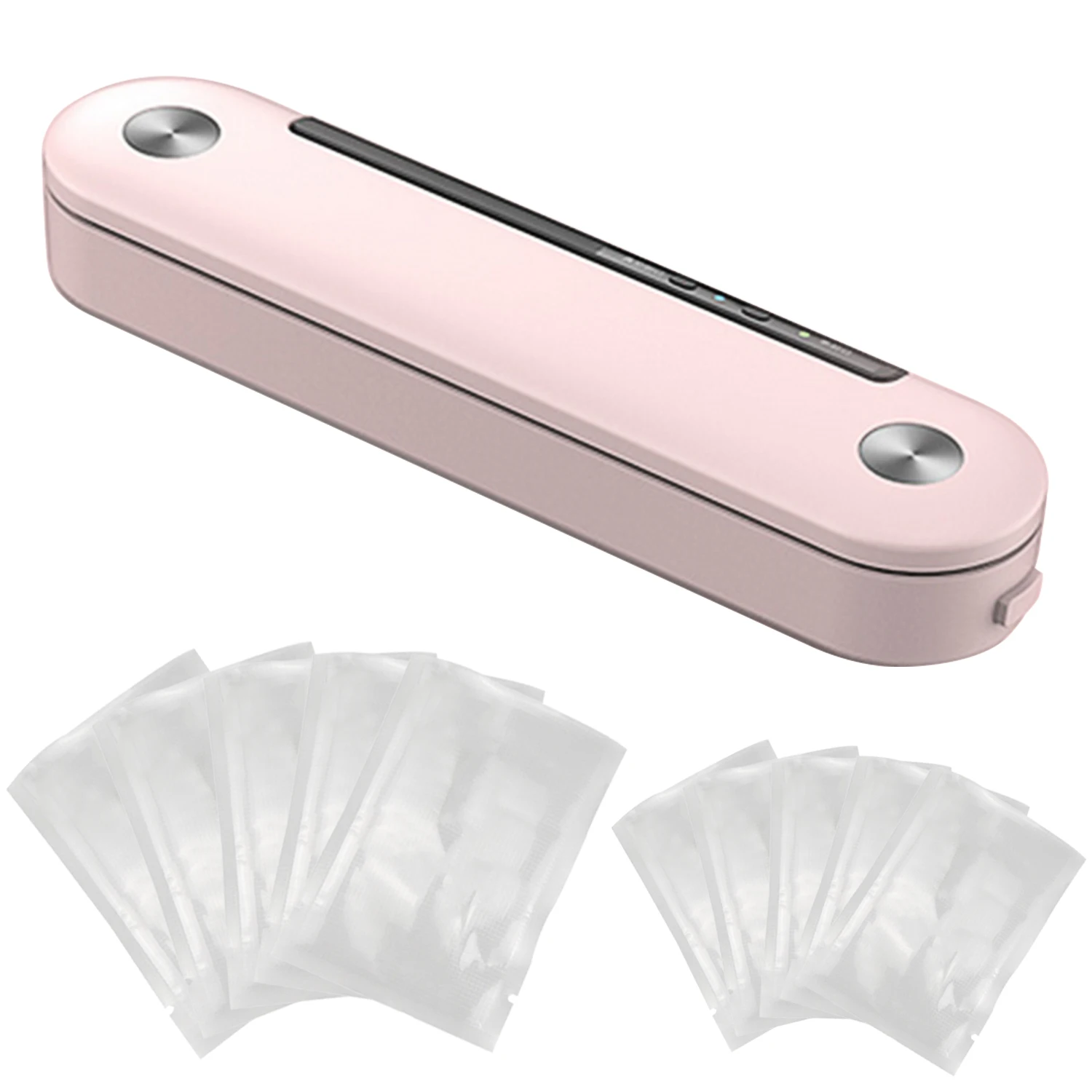 EU Plug Pink Behogar вакуумный упаковщик, бытовая портативная автоматическая вакуумная система герметизации воздуха с 10 упаковочными мешками для пищевых продуктов, мяса, фруктов - Цвет: EU Plug Pink