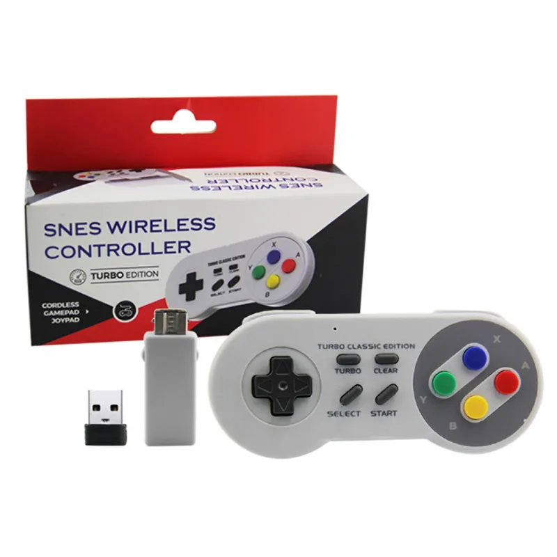 Мини SNES 2,4G беспроводной контроллер SNES классический супер хост 2,4G мини игровая ручка Supportting NES/SNES/wii с адаптером Bluetooth