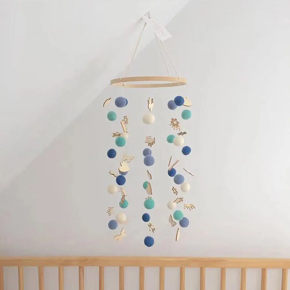 

DIY Colorful Handmade Balls Baby Rattles Bracket Set Clockwork Mobile Musical Box Newborns Crib Bed Bell Rotating Plastic Toys