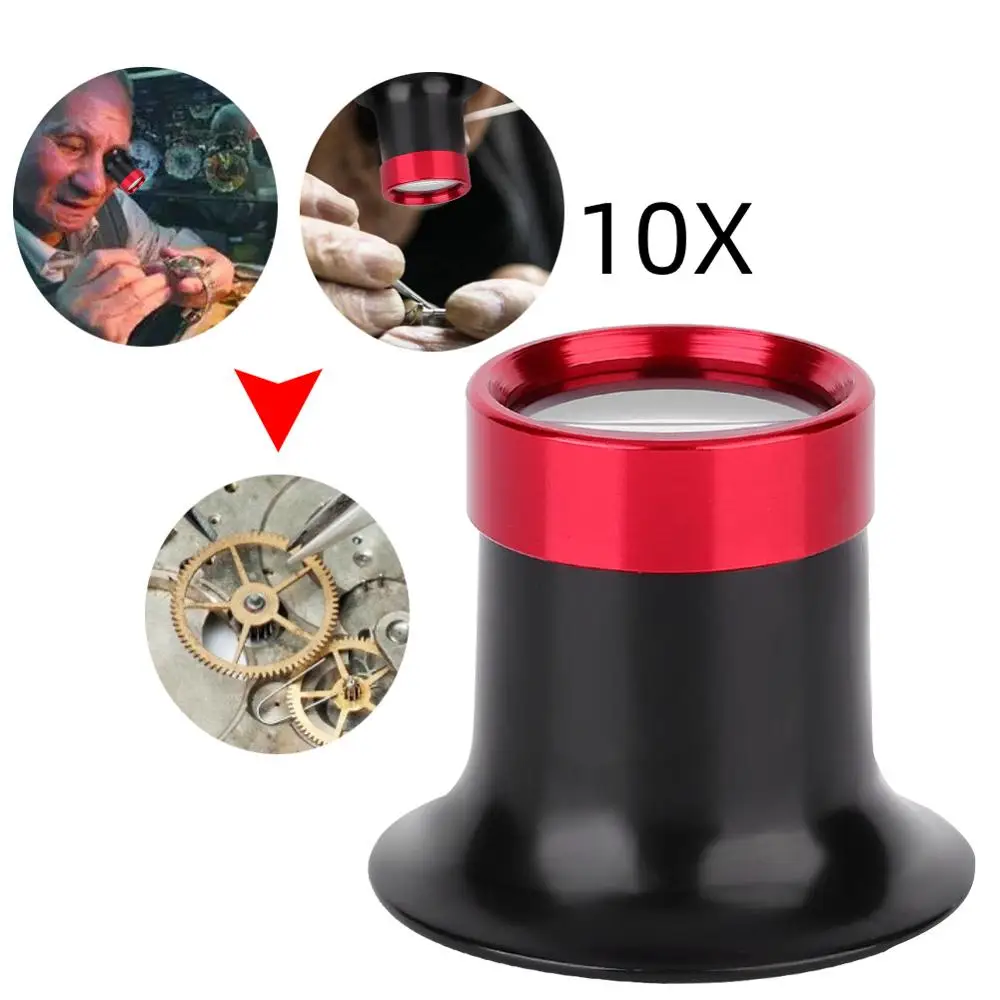 Lupa de ojo para reloj de joyería, herramienta de reparación, lupa Monocular de aleación de aluminio, lente de lupa de cristal para relojero y joyero