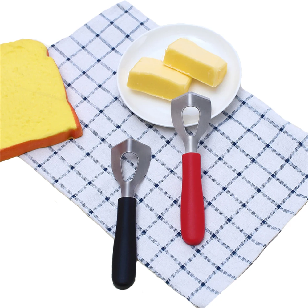 

Stainless Steel Cheese Slicer Cheese Butter Knife Corner Cutter with Silicone Handle Cheese Cutter Scraper Kitchen Baking Tools