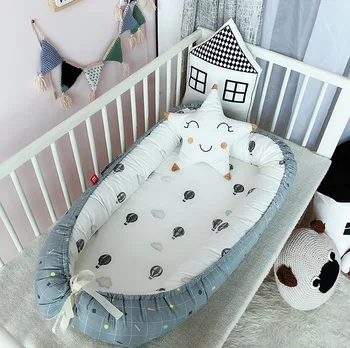 

Portable Bionic Baby Nest Bed Removable Infant Cradle Cot Washable Newborn Travel Folding Baby Crib Bumper Toddler Care Beds