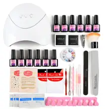 Набор для ногтей 36 Вт УФ светодиодная лампа Гель-лак для ногтей набор Инструменты для маникюра Набор для ногтей 10/12 цветной гель для дрель для ногтей искусство