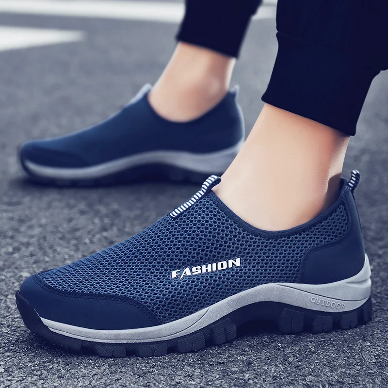 

Summer Mesh Shoes Men Sneakers Plus Size Lightweight Breathable Walking Footwear New Slip-On Comfortable Casual Men's Shoesjk98