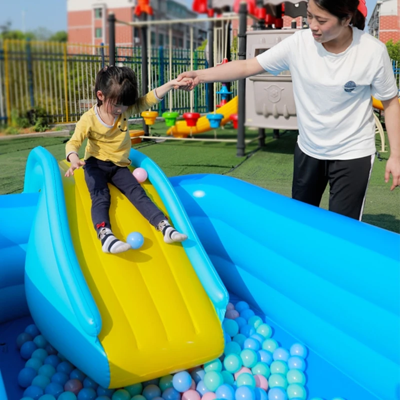 C5AA Inflatable Water Slide Wider Steps Kids Bouncer Castle Swimming Pool Supplies