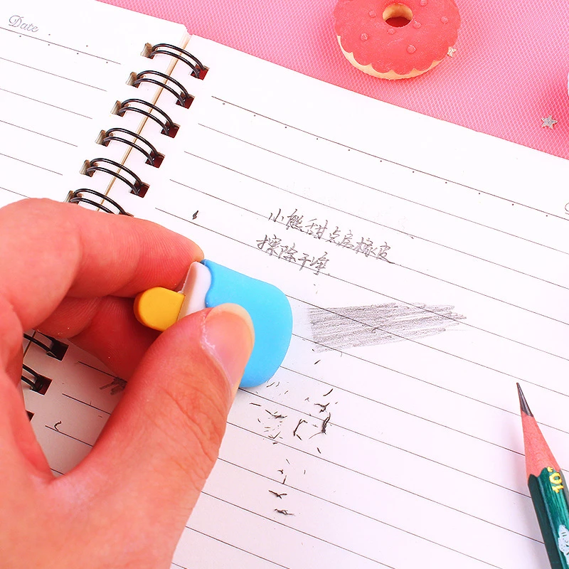 Donut Dessert Pencil Eraser Rubber 4 pcs Kawaii Creative Cute Novelty Kids Student Learning Office Stationery Student prizes Pencil Eraser Eraser Pen Plasticine Eraser Eraser Refillable Pen Biscuit Eraser Kneadable Eraser Retractable Eraser