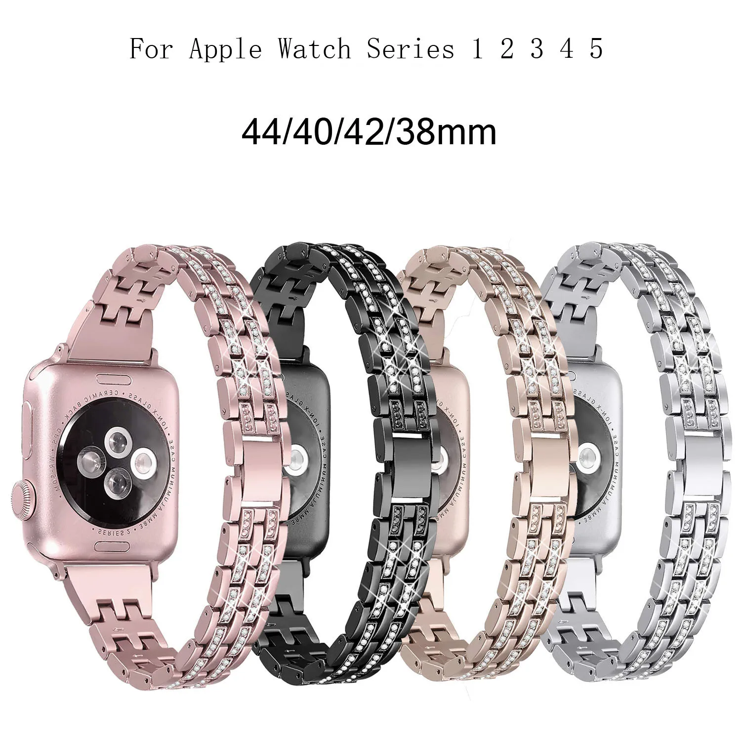 Для Apple Watch Band 40 мм 44 38 42 Женский Алмазный ремешок для Series 5 4 3 2 1 iWatch браслет из