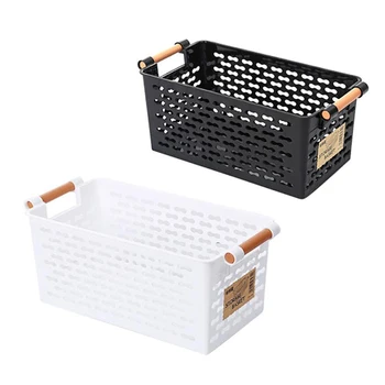 

2 Pieces Kitchen Storage Basket Plastic Multi-Functional Vegetables Fruit Racks with Cover Storage Basket for Organizers