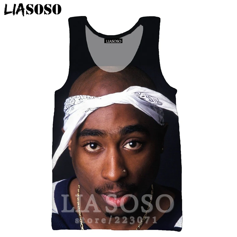12 2Pac жилет LIASOSO Забавный для мужчин и женщин Аниме Толстовка 3D принт Рэппер О образным вырезом майка без рукавов хип хоп Уличный пуловер A295 - Цвет: 12