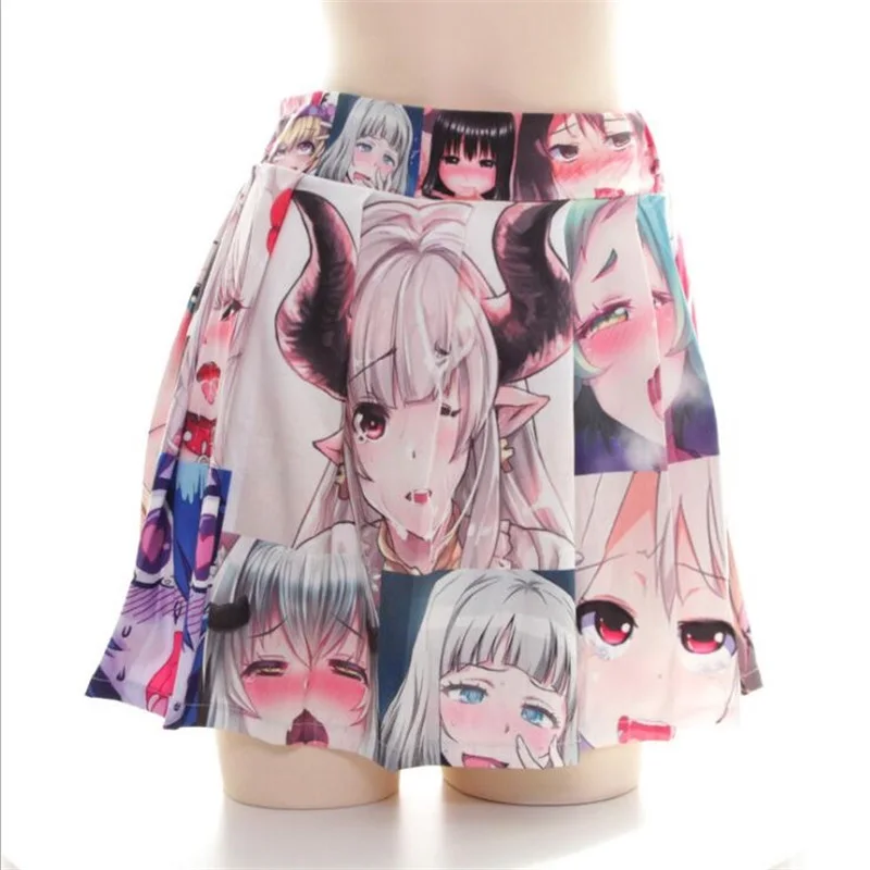 Аниме Экспрессия печатных сексуальные женские Лолита косплей короткая складчатая юбка японский Высокая талия Kawaii комикс девушка мини юбки