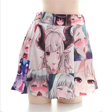 Аниме Экспрессия печатных сексуальные женские Лолита косплей короткая складчатая юбка японский Высокая талия Kawaii комикс девушка мини юбки