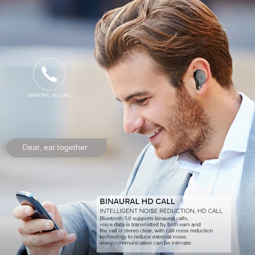 Водонепроницаемые Bluetooth наушники, беспроводные наушники с 3600 мАч, зарядный чехол, сенсорное управление, TWS, Bluetooth 5,0, для IPhone, samsung