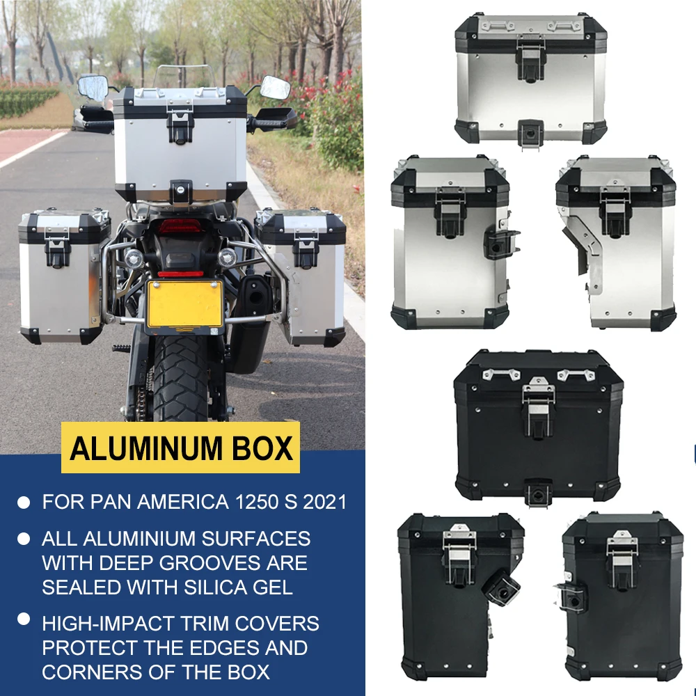 

Aluminum Box Luggage Rack For Harley PAN AMERICA 1250 S PA1250 S PANAMERICA1250 2021 2020 Tail Top Case Pannier Saddlebag Holder