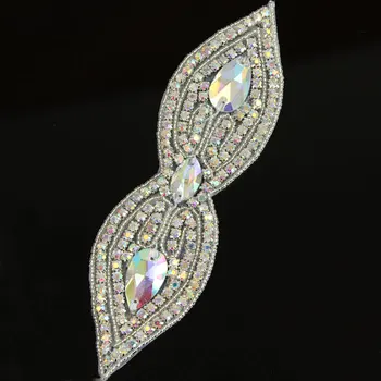 

10Yds AB Rhinestone Trim Embellishments Chain Handcrafted Sewing Hot fix for DIY Wedding Bridal Belts Sashes Prom Dresses