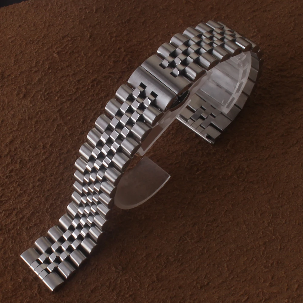 Высоко Качественные ремешки для ручных часов для Брендовые мужские наручные часы Мужские Женские часы ремешок 13 мм 17 мм 18 мм 19 мм 20 мм 21 мм 22 мм Бабочка Пряжка серебристого цвета