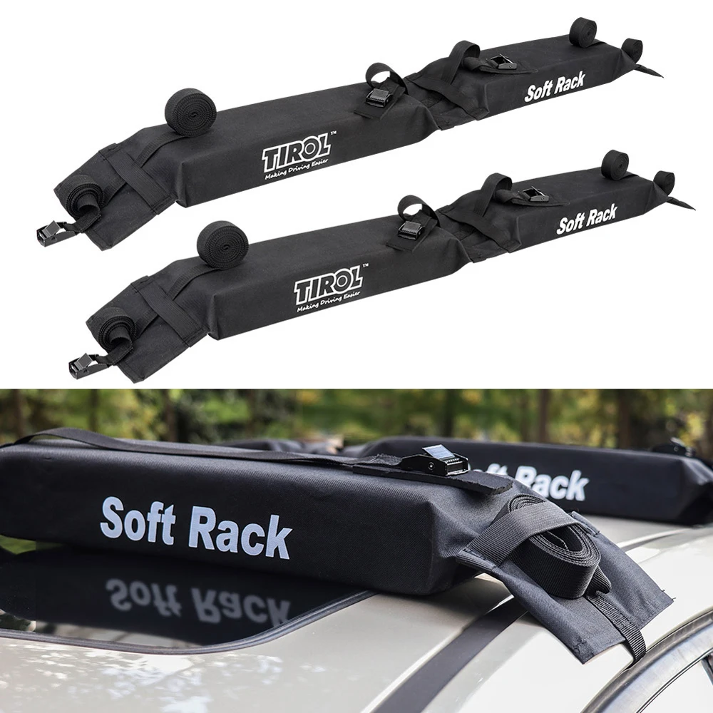 

Universal Auto Soft Car Roof Rack Outdoor Rooftop Luggage Carry Load 60kg Baggage Easy Fit Removable 600D Oxford & PVC