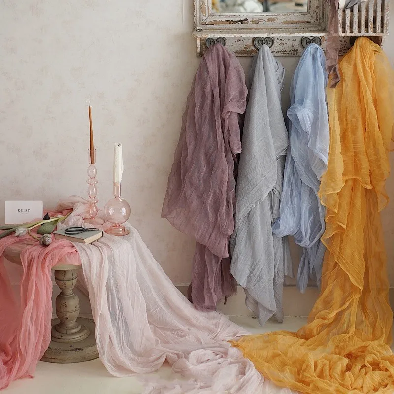 1.2mx3m Tulle Cloth Ruffled Fabric Backdrop Decoration Droping Wedding Birthday Party Photo Studio Flatlay Prop