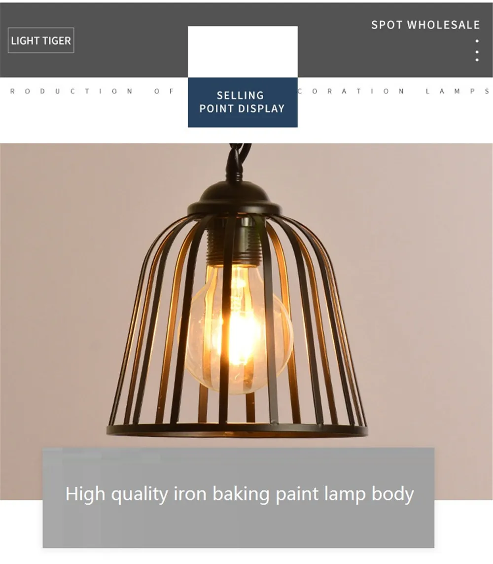 Nordic Design LED Pendant Lamp Loft Decor Edison Industrial Vintage Hemp Rope Iron Hanging Light Dining Room Home Lighting (13)
