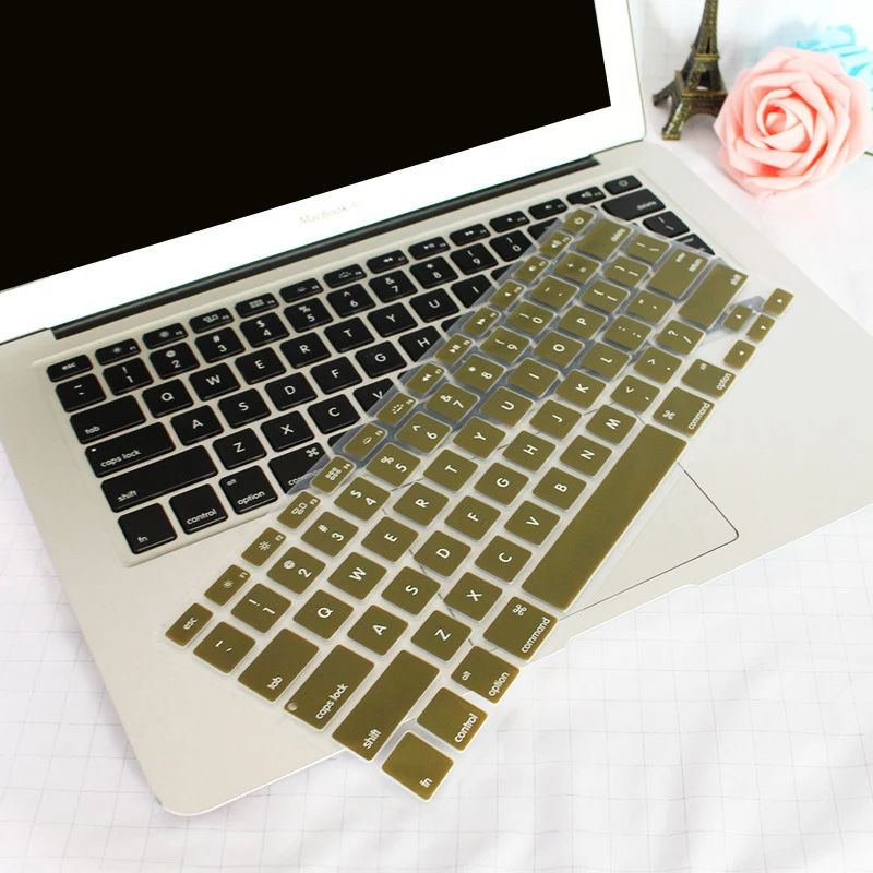army green Пылезащитная крышка клавиатуры США для MacBook Pro 13 15 дюймов с сенсорной панелью силиконовая клавиатура для ноутбука A1707 A1706 - Цвет: army green