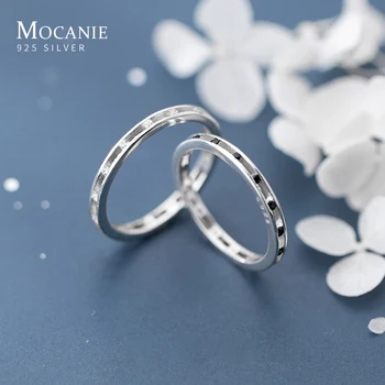 

Mocanie Hollow Out Crystal Stackable Slim Finger Ring for Women Girl Hight Quality 100% 925 Sterling Silver Ring Fine Jewelry