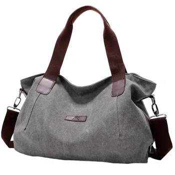 

Kvky Large Capacity Women'S Canvas Handbag Casual Canvas Shoulder Bags Vintage Crossbody Messenger Bags Female Tote Bags Trape