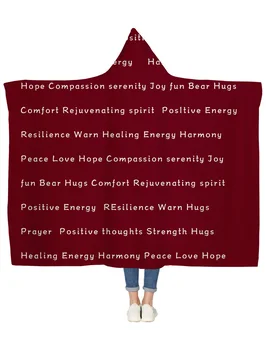 

Warm Embrace Positive Energy Therapy Red Hooded Blanket Bedspread Blankets Blanket Flannel Travel All-Season