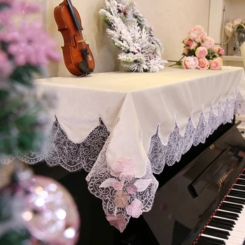 

European-Style Car Bone Lace Piano Cover Towel Piano Dust Cover Music Stool Set