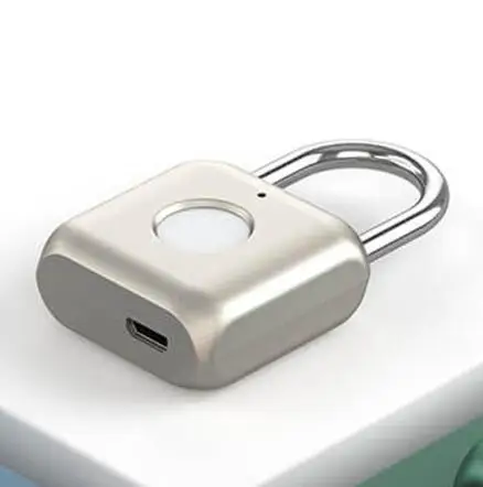 silver Xiaomi USB Перезаряжаемый умный без ключа Электронный замок с отпечатком пальца домашняя Противоугонная безопасность безопасности замок двери багаж чехол замок - Цвет: silver