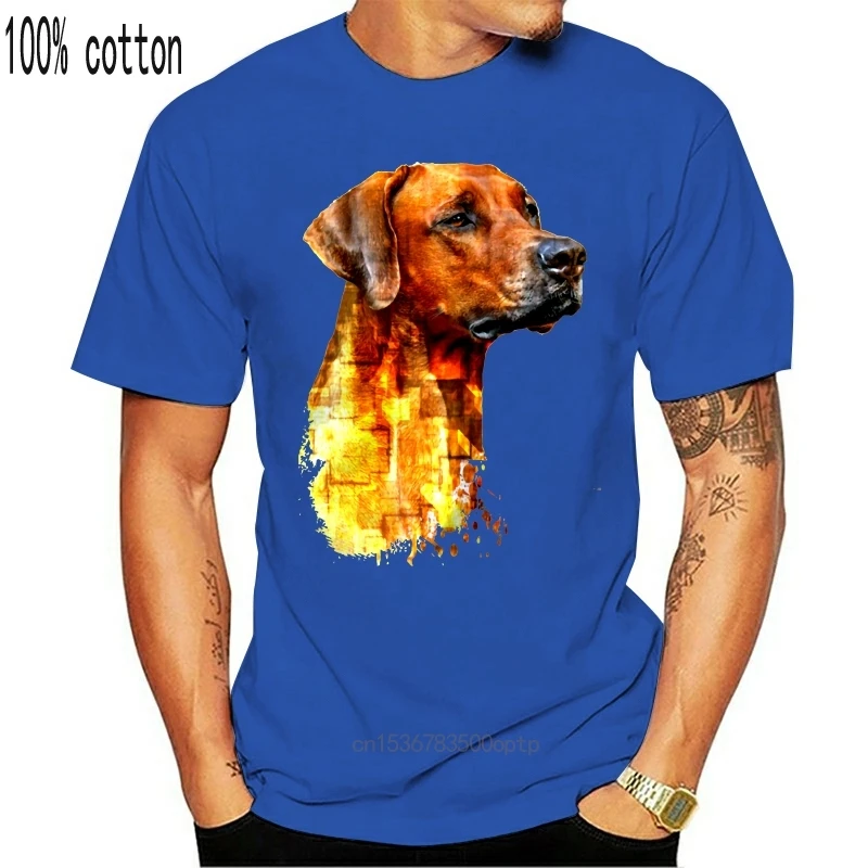 Белая футболка Rhodesian Ridgeback топ с изображением Льва и собаки Мужская размеров S-3Xl