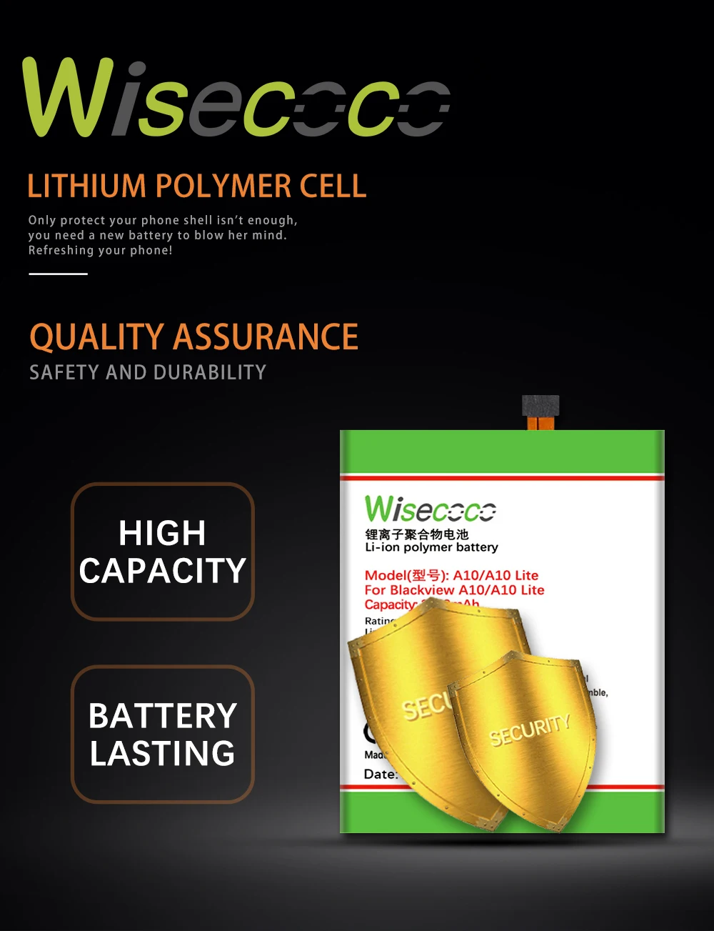 Wisecoco A10 Lite 3700 мАч продукт Аккумулятор для Blackview A10 A 10 Lite Высокое качество Замена аккумулятора телефона+ отслеживание Nu