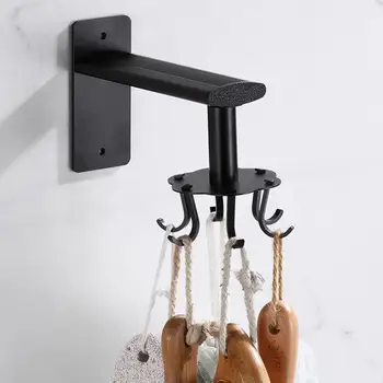 

Rotation Hook Storage Rack Wall-mounted Hook Retractable Rack Multi-function Spoon Spatula Storage Shelf Kitchen Accessories