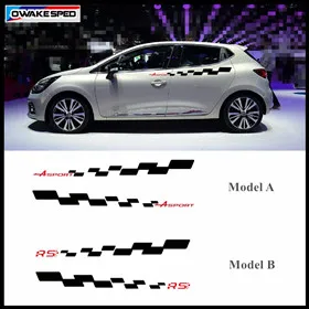 Car-Door-Side-Skirt-Stickers-A-Sport-Graphics-Decals-For-Renault-Clio-Racing-Lattice-Styling-Decal