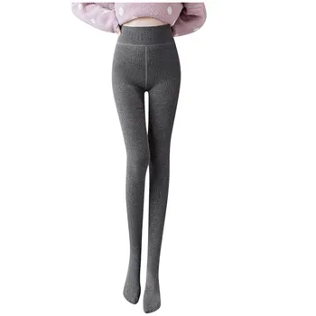 

Ladies Fitness Casual Pants Imitation Cashmere Thick Plus Velvet Pantyhose Thread Leggings Warm Feet Cotton Pants Pure Color#BL1